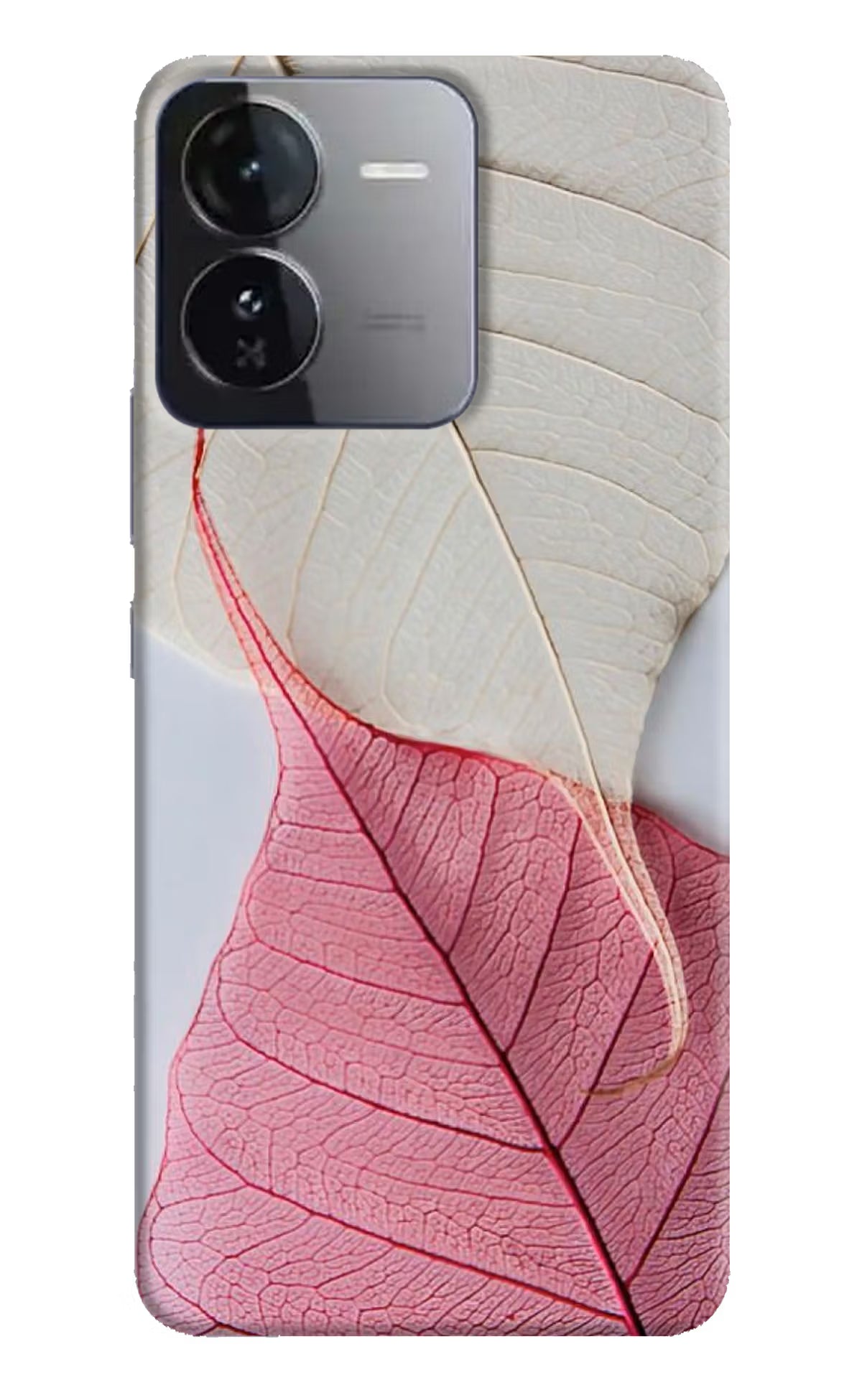 White Pink Leaf iQOO Z9 5G Hard Case Back Cover by Casekaro