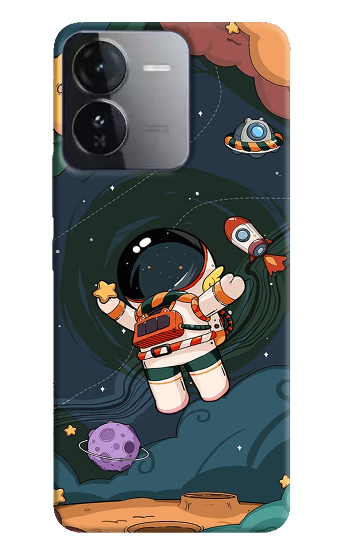 Cartoon Astronaut iQOO Z9 5G Hard Case Back Cover by Casekaro