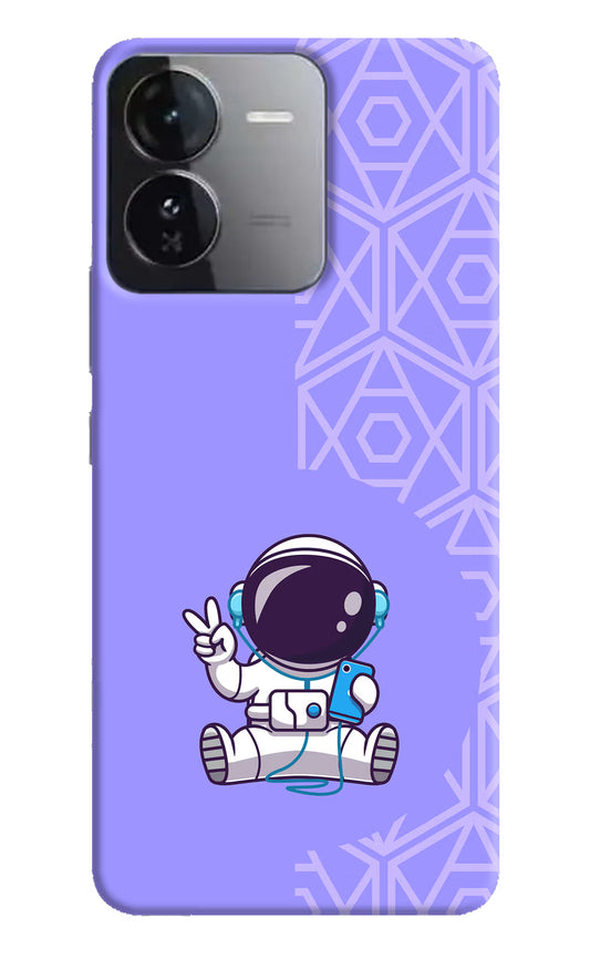 Cute Astronaut Chilling iQOO Z9 5G Hard Case Back Cover by Casekaro