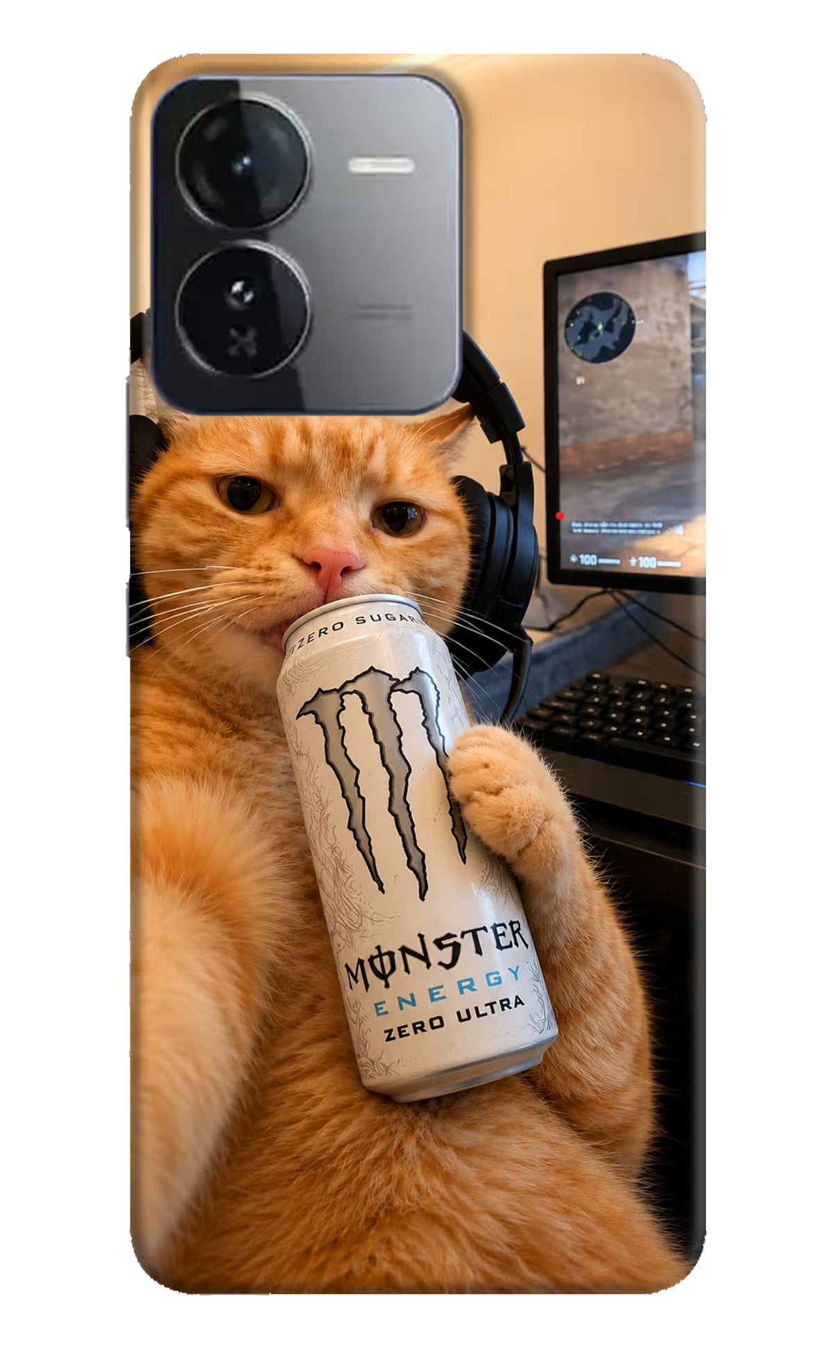 Gamer Cat Energy iQOO Z9 5G Back Cover