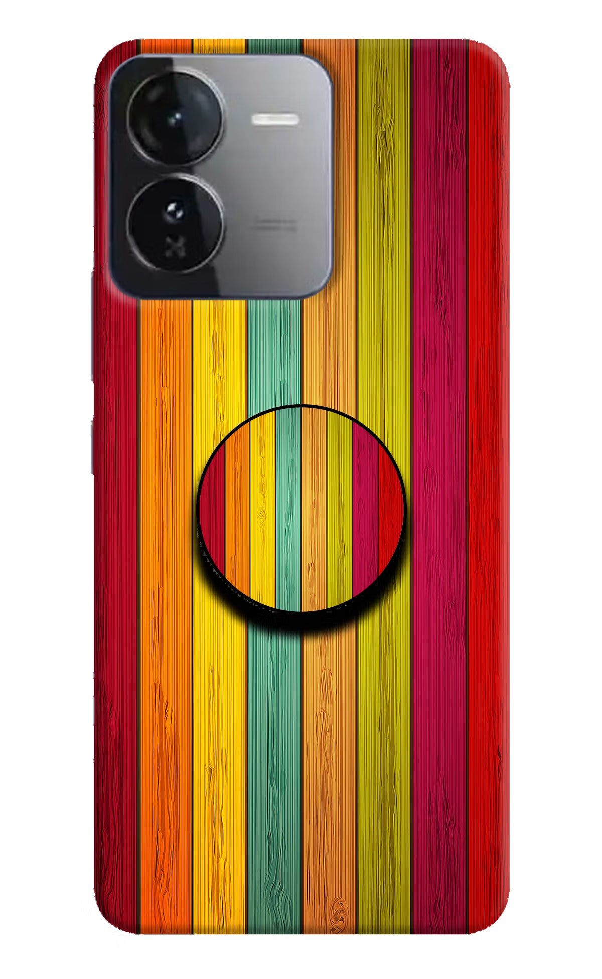 Multicolor Wooden iQOO Z9 5G Pop Case by Casekaro