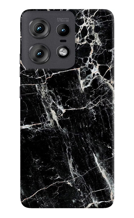 Black Marble Texture Moto Edge 50 Pro 5G Hard Case Back Cover by Casekaro