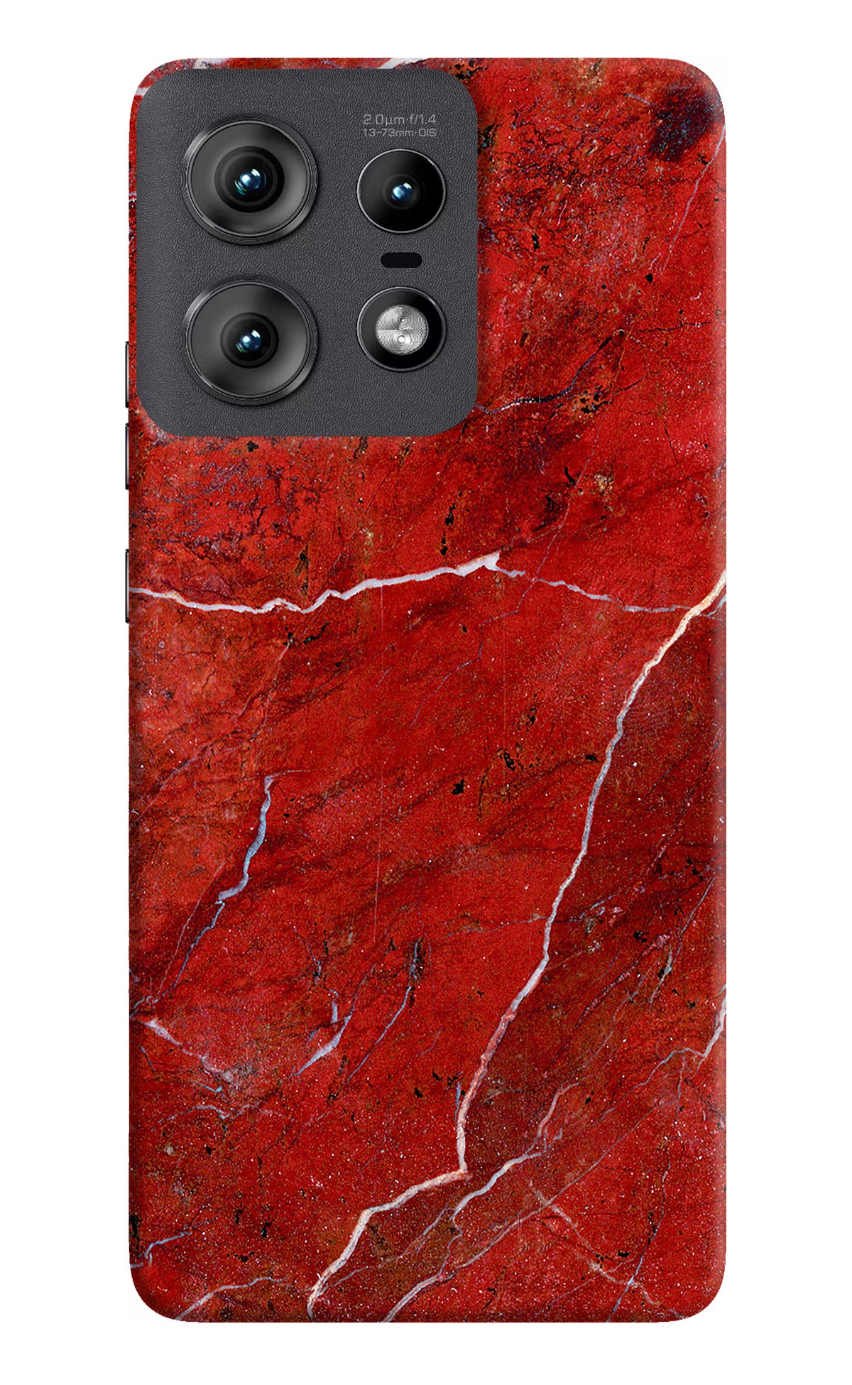 Red Marble Design Moto Edge 50 Pro 5G Hard Case Back Cover by Casekaro