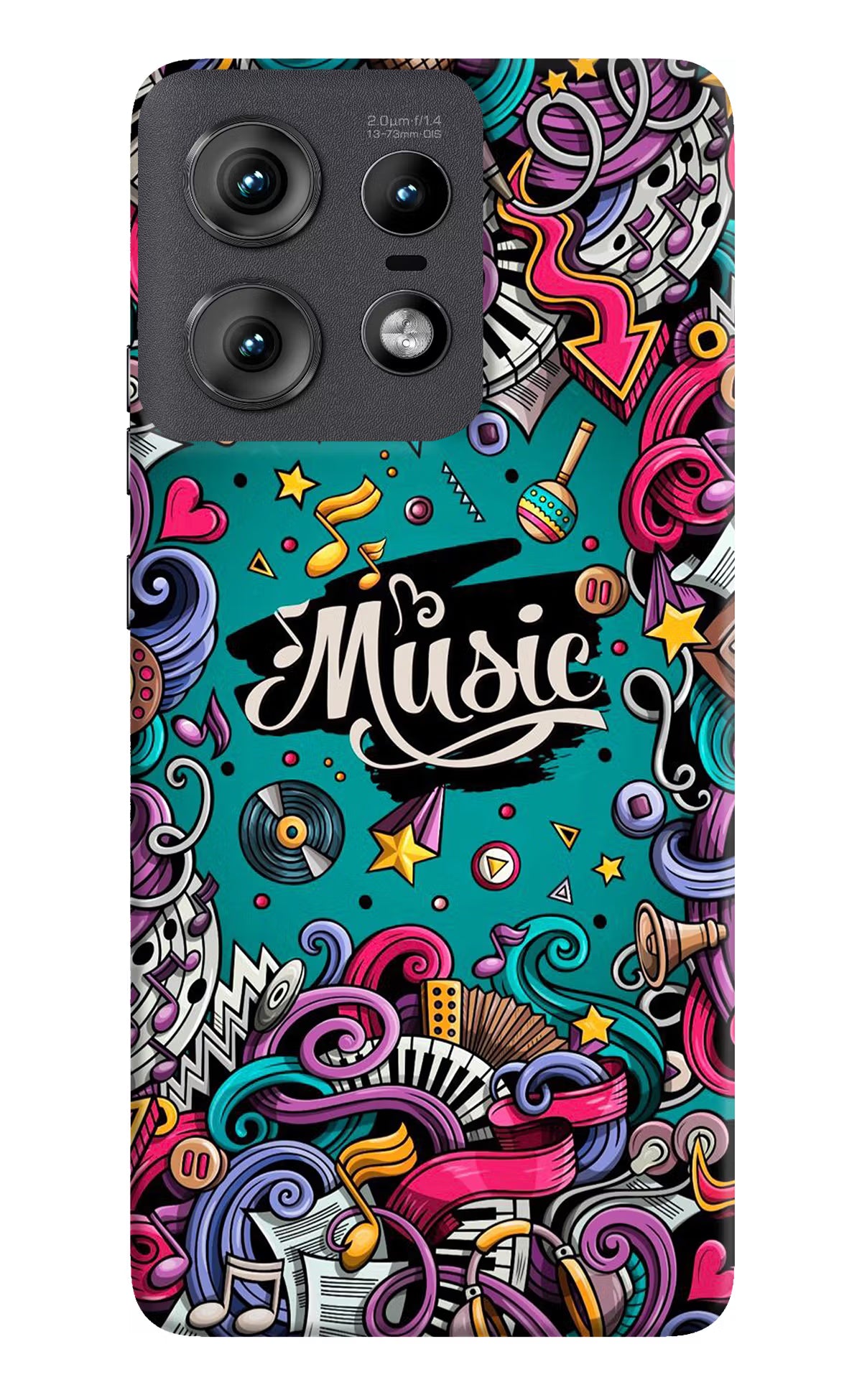 Music Graffiti Moto Edge 50 Pro 5G Hard Case Back Cover by Casekaro