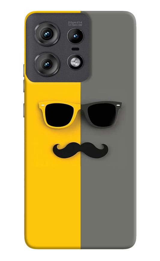 Sunglasses with Mustache Moto Edge 50 Pro 5G Hard Case Back Cover by Casekaro