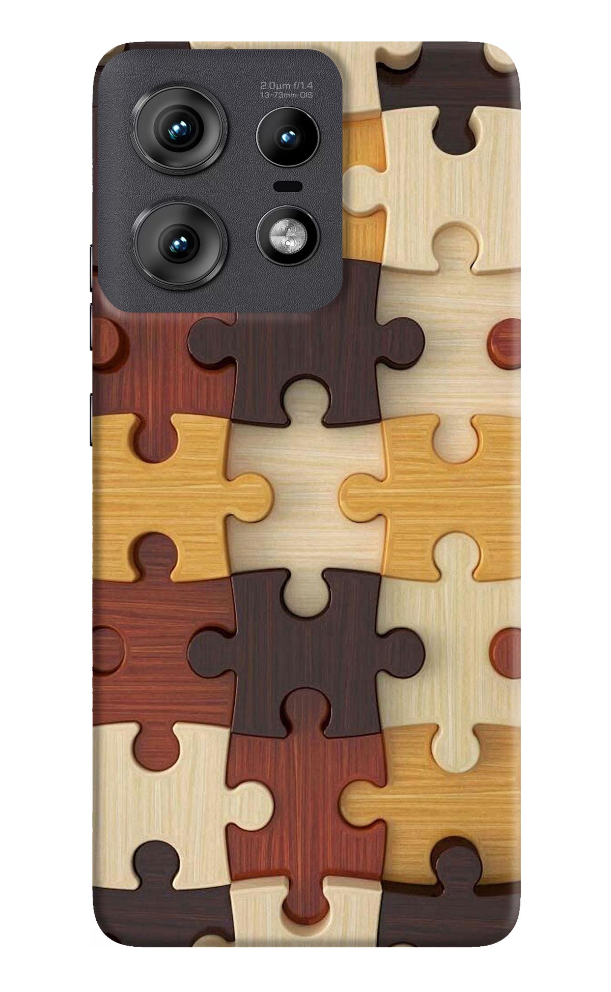 Wooden Puzzle Moto Edge 50 Pro 5G Back Cover