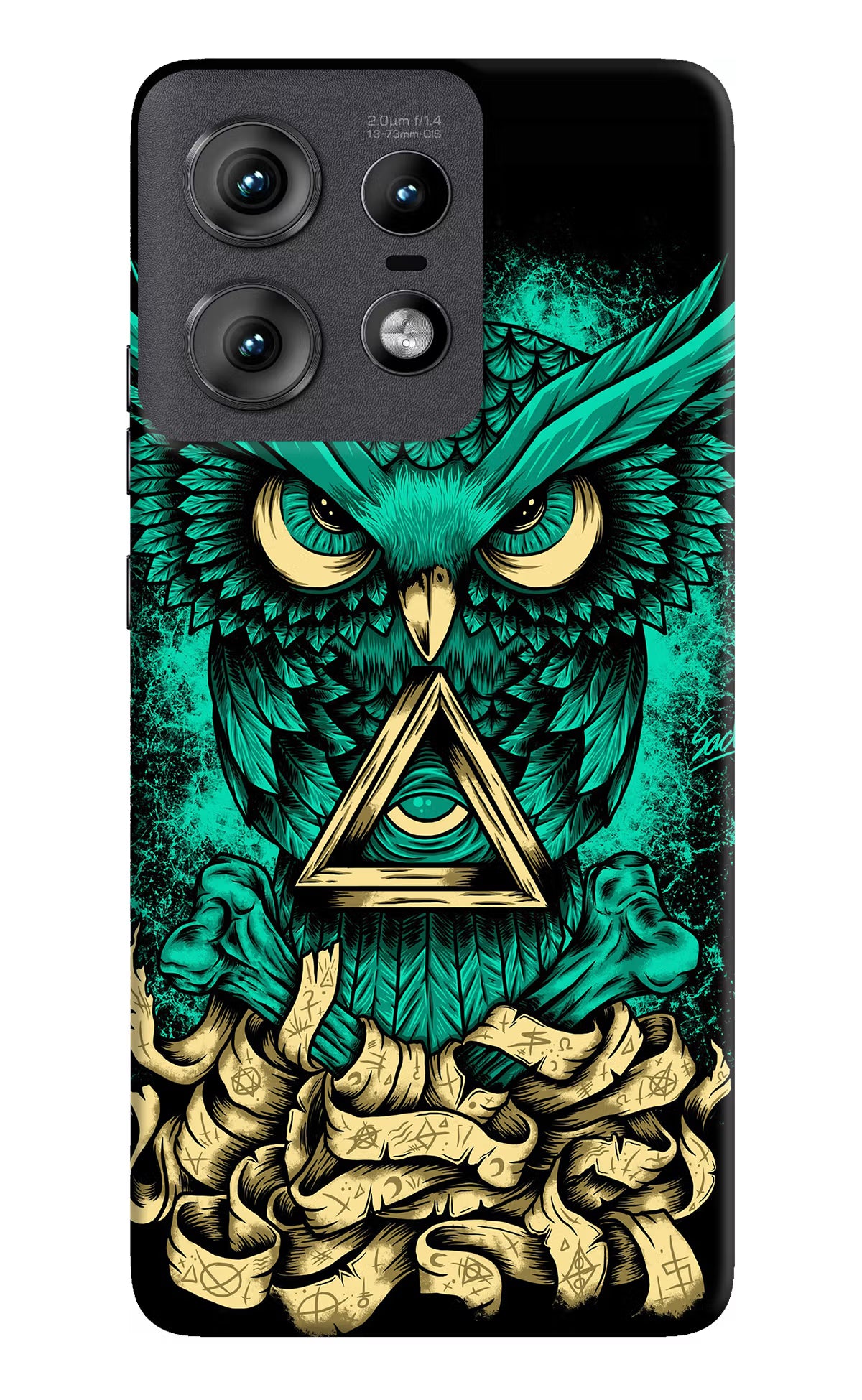 Green Owl Moto Edge 50 Pro 5G Hard Case Back Cover by Casekaro