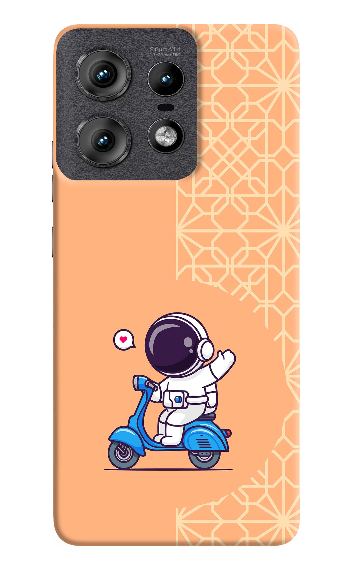 Cute Astronaut Riding Moto Edge 50 Pro 5G Back Cover