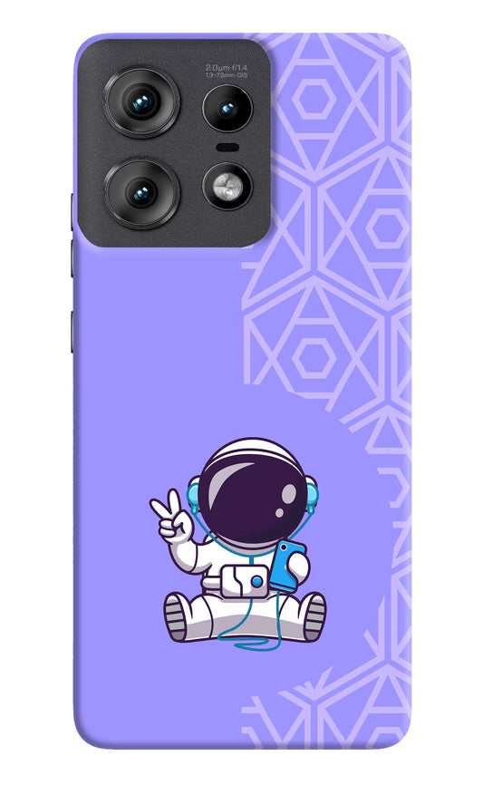 Cute Astronaut Chilling Moto Edge 50 Pro 5G Hard Case Back Cover by Casekaro