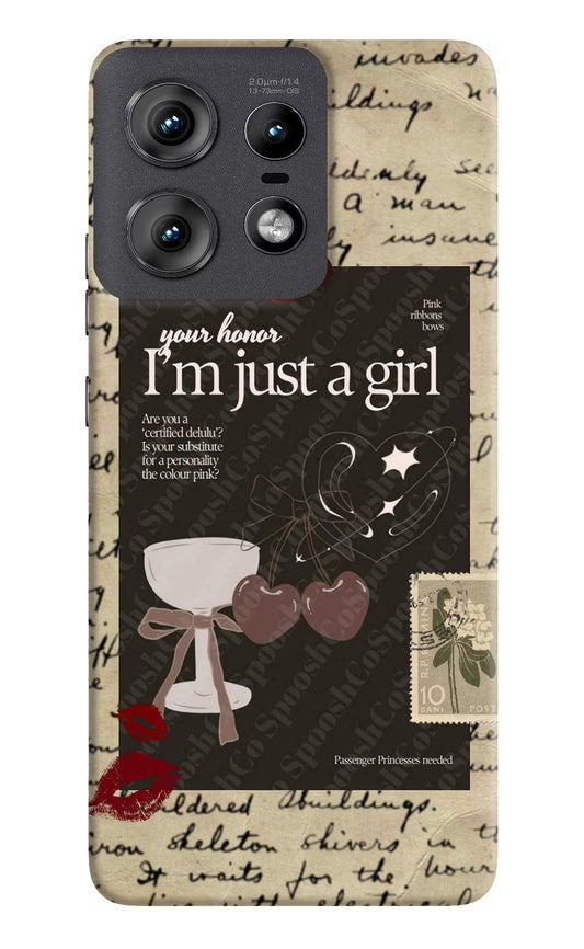 I am just a girl Moto Edge 50 Pro 5G Hard Case Back Cover by Casekaro