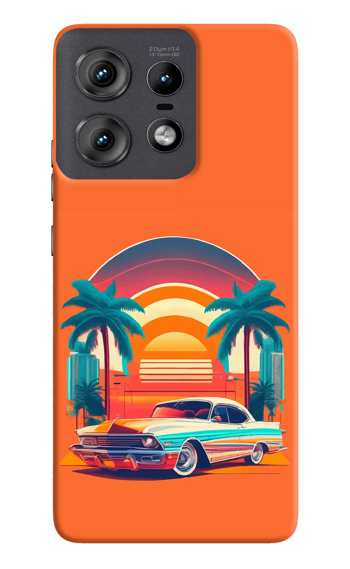 Palm Drive 80s Moto Edge 50 Pro 5G Hard Case Back Cover by Casekaro