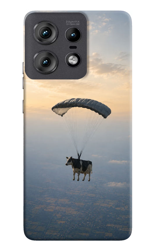 Skydiving Cow Moto Edge 50 Pro 5G Hard Case Back Cover by Casekaro
