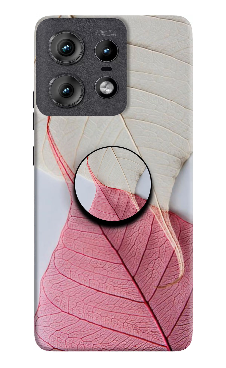 White Pink Leaf Moto Edge 50 Pro 5G Pop Case, Hard case