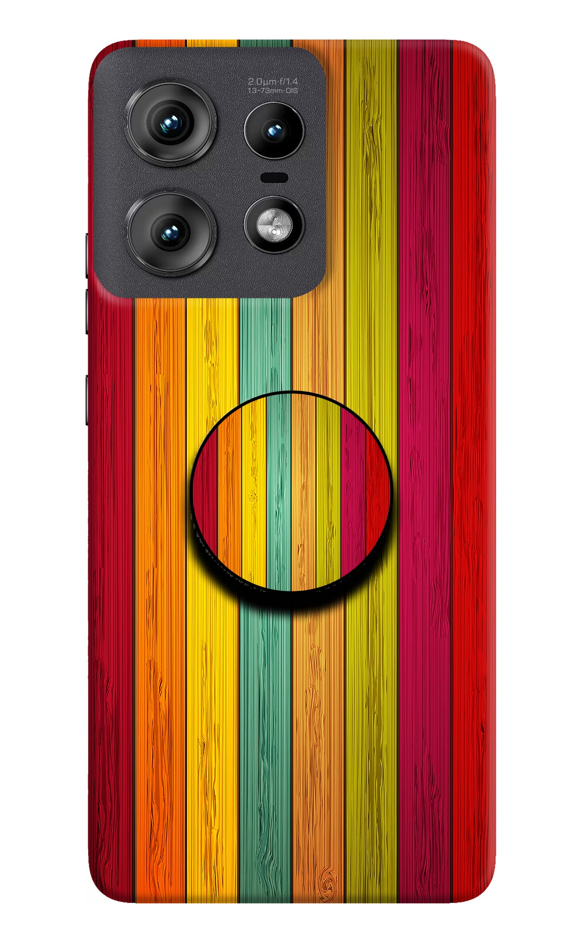 Multicolor Wooden Moto Edge 50 Pro 5G Pop Case