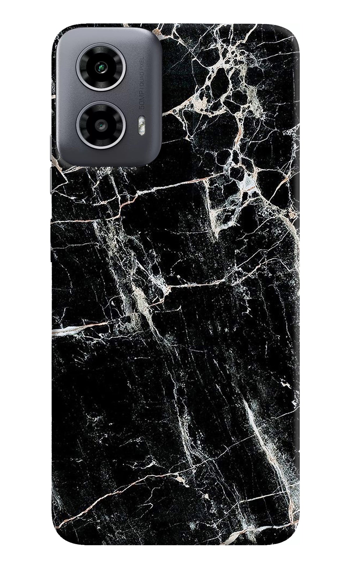 Black Marble Texture Moto G34 5G Back Cover