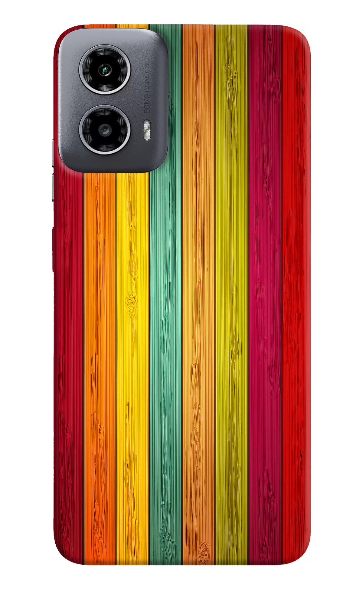 Multicolor Wooden Moto G34 5G Back Cover