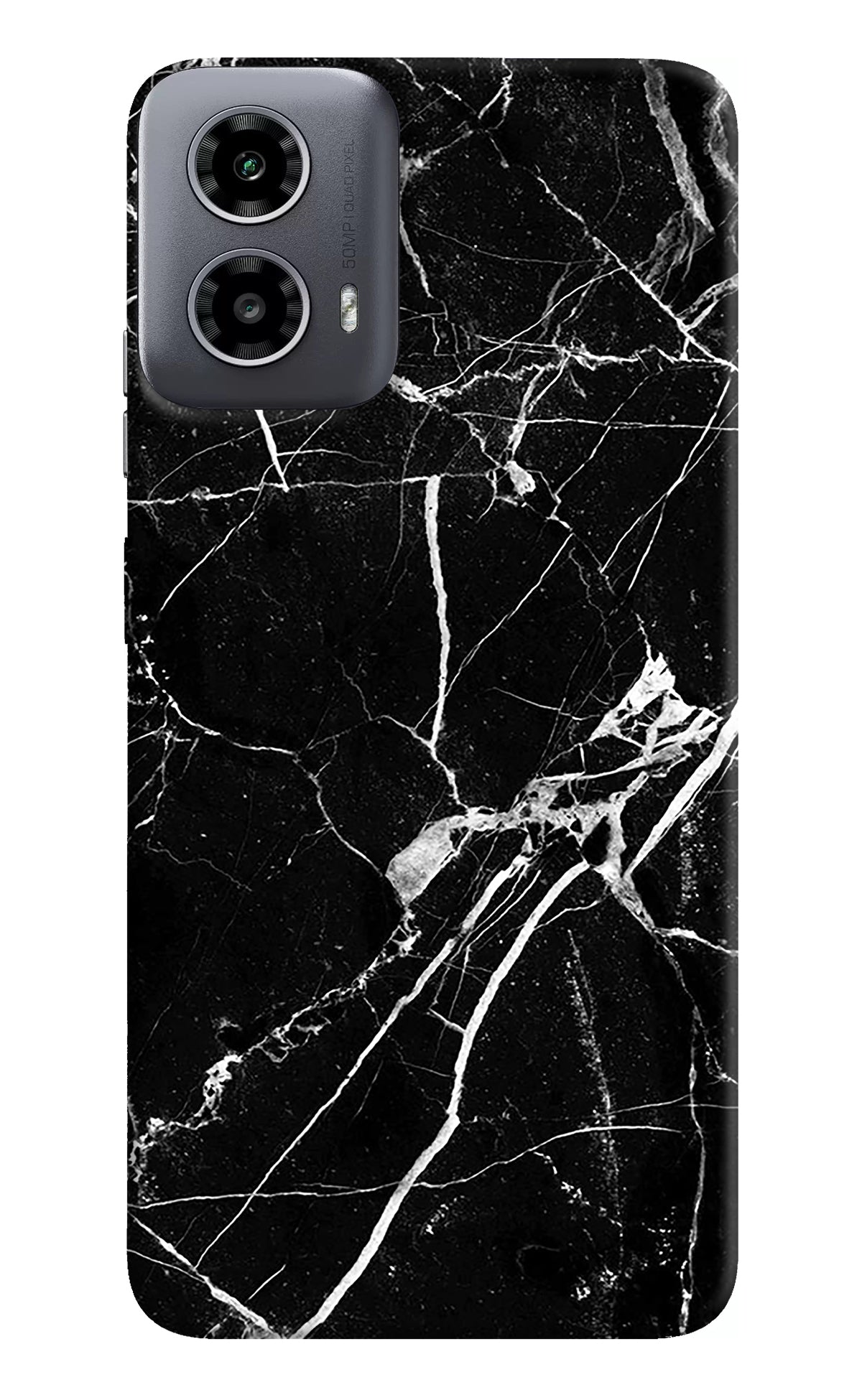 Black Marble Pattern Moto G34 5G Back Cover