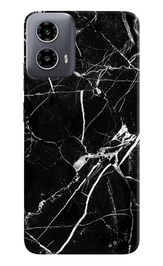 Black Marble Pattern Moto G34 5G Back Cover