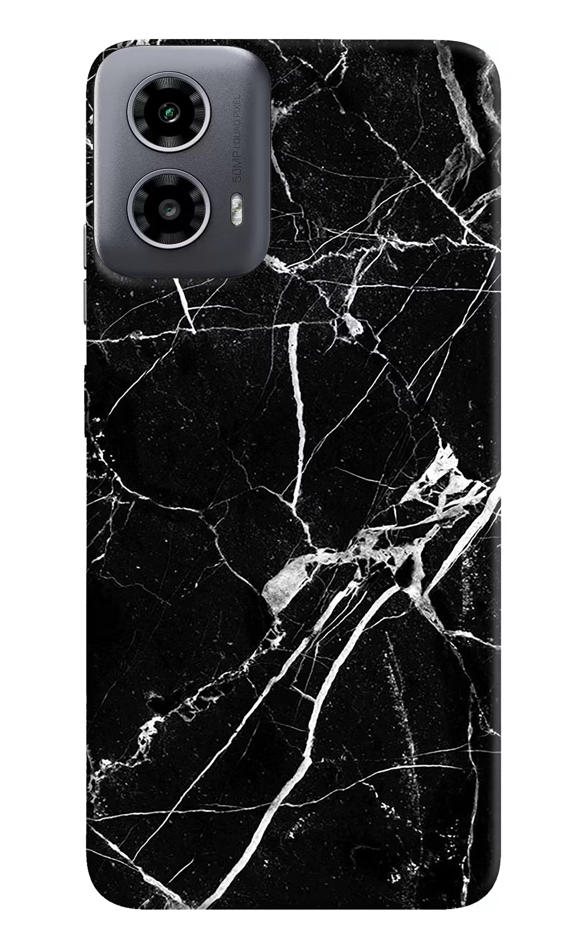 Black Marble Pattern Moto G34 5G Hard Case Back Cover by Casekaro
