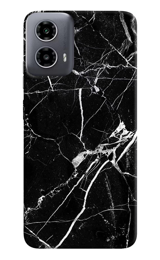 Black Marble Pattern Moto G34 5G Hard Case Back Cover by Casekaro