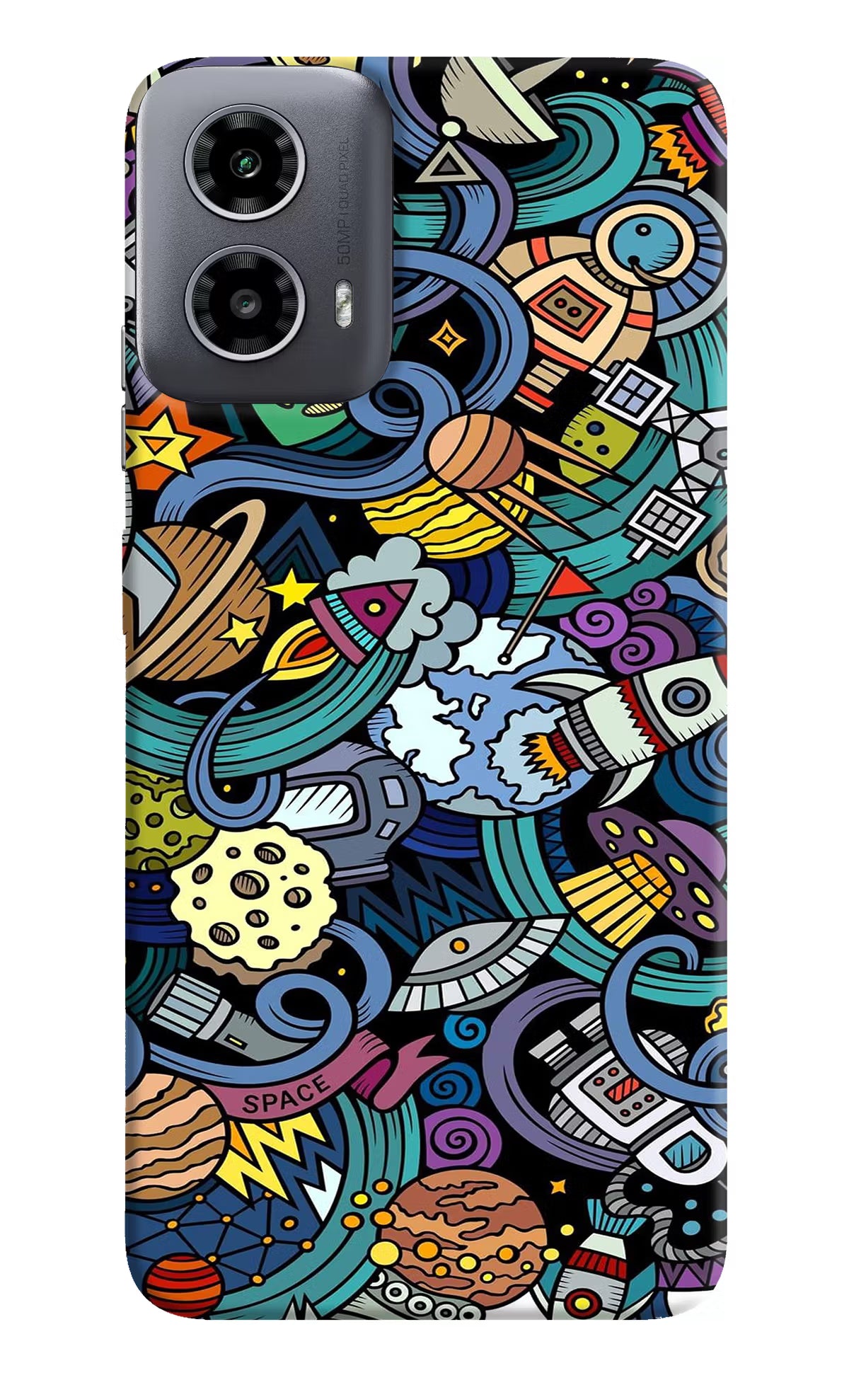 Space Abstract Moto G34 5G Hard Case Back Cover by Casekaro