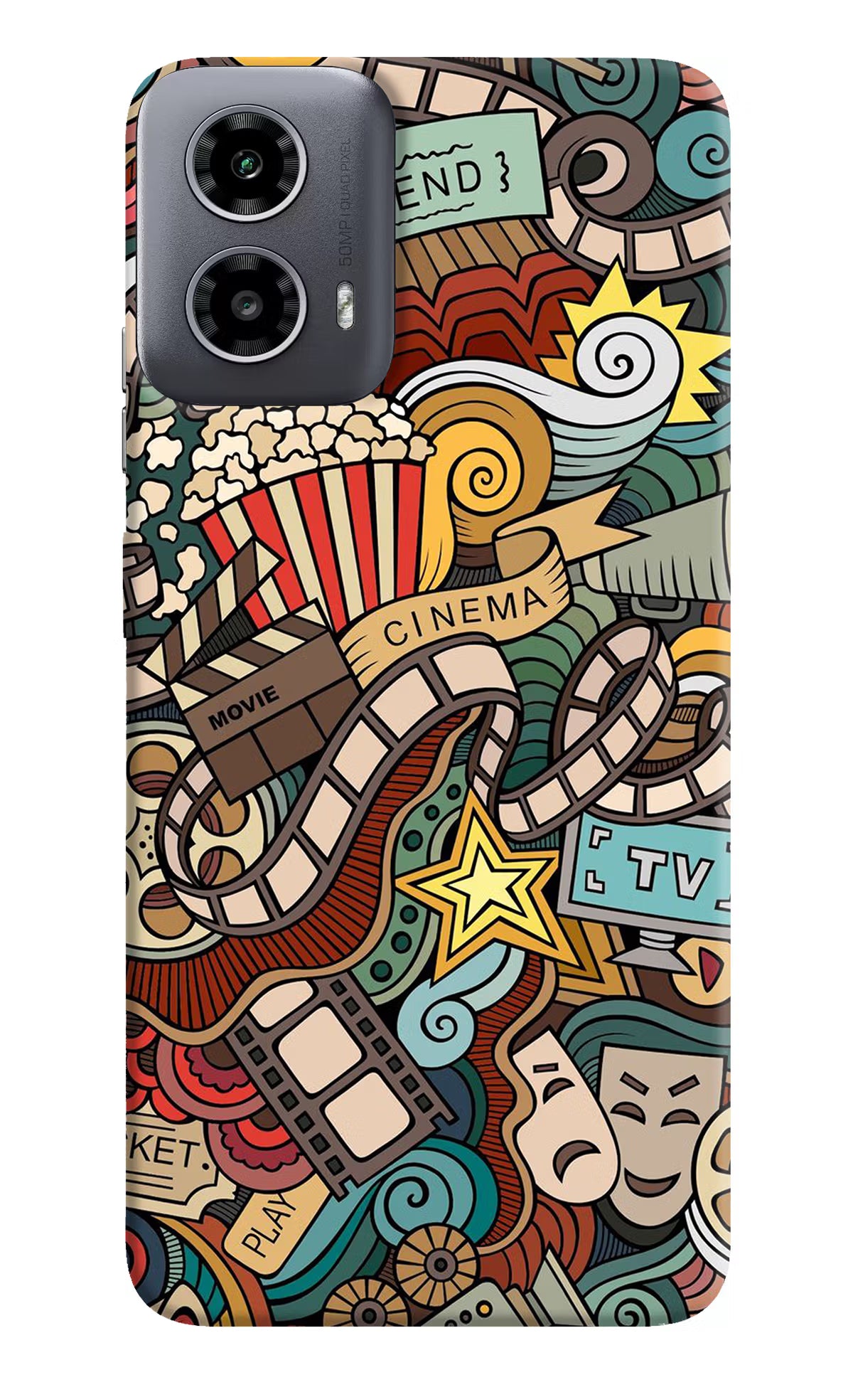 Cinema Abstract Moto G34 5G Hard Case Back Cover by Casekaro