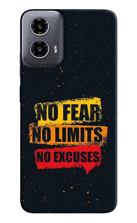 No Fear No Limits No Excuse Moto G34 5G Hard Case Back Cover by Casekaro
