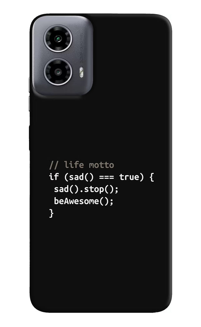 Life Motto Code Moto G34 5G Hard Case Back Cover by Casekaro