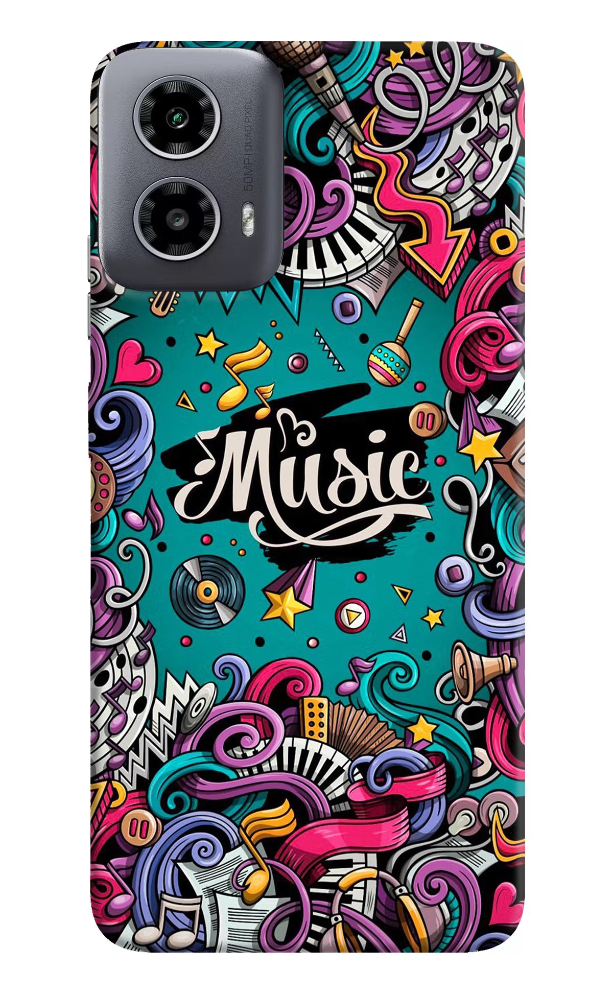 Music Graffiti Moto G34 5G Hard Case Back Cover by Casekaro