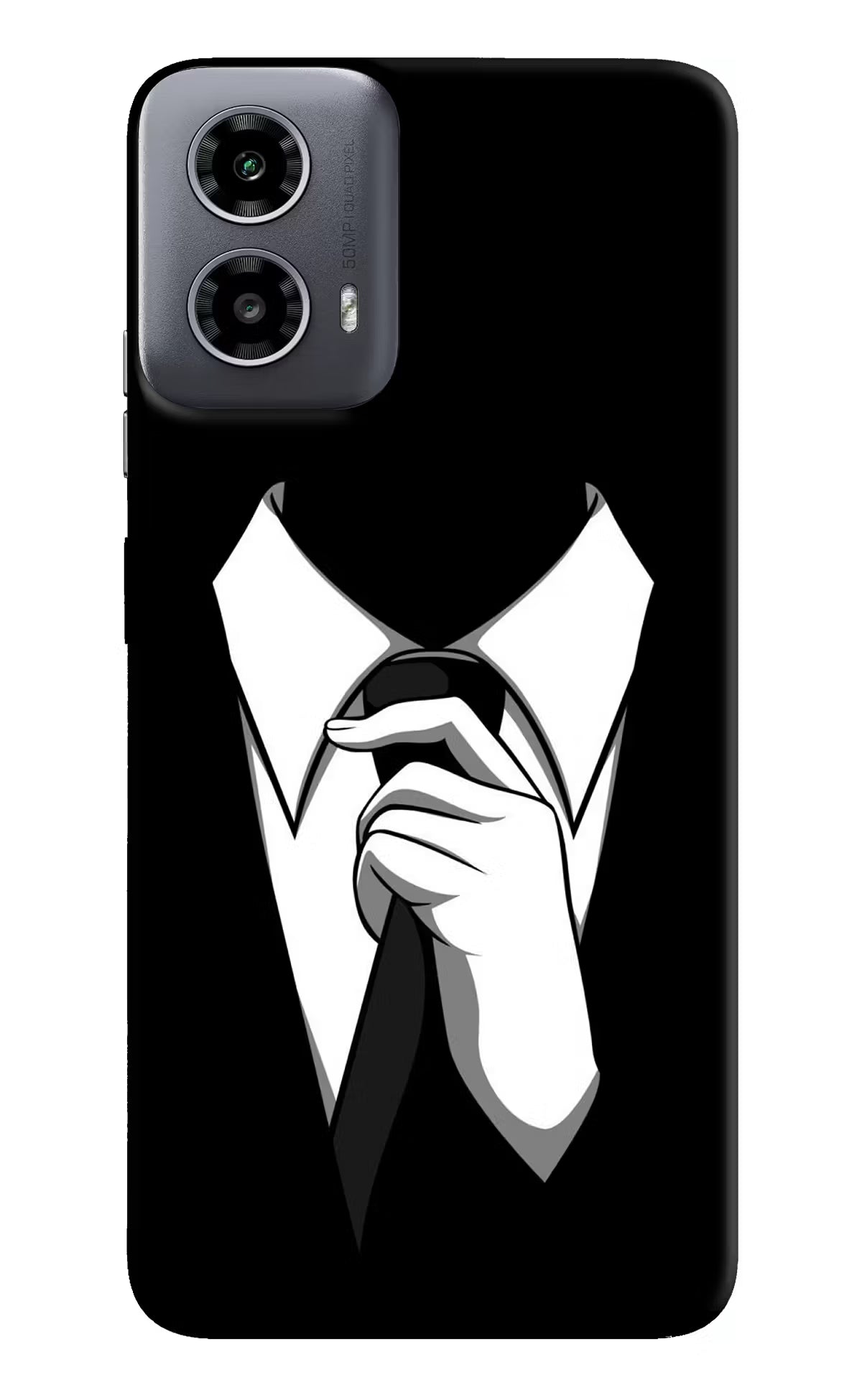 Black Tie Moto G34 5G Hard Case Back Cover by Casekaro
