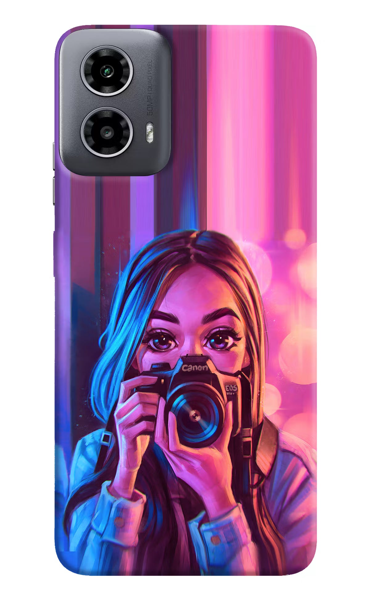 Girl Photographer Moto G34 5G Hard Case Back Cover by Casekaro