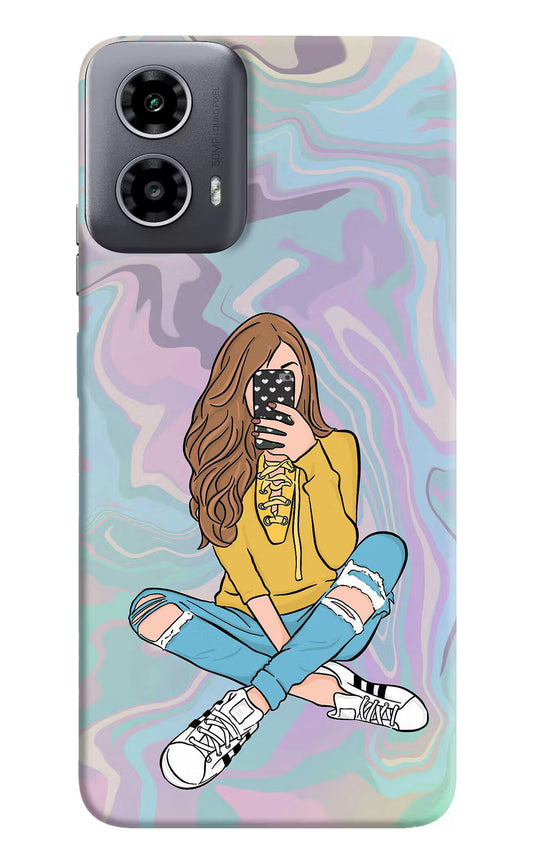 Selfie Girl Moto G34 5G Hard Case Back Cover by Casekaro