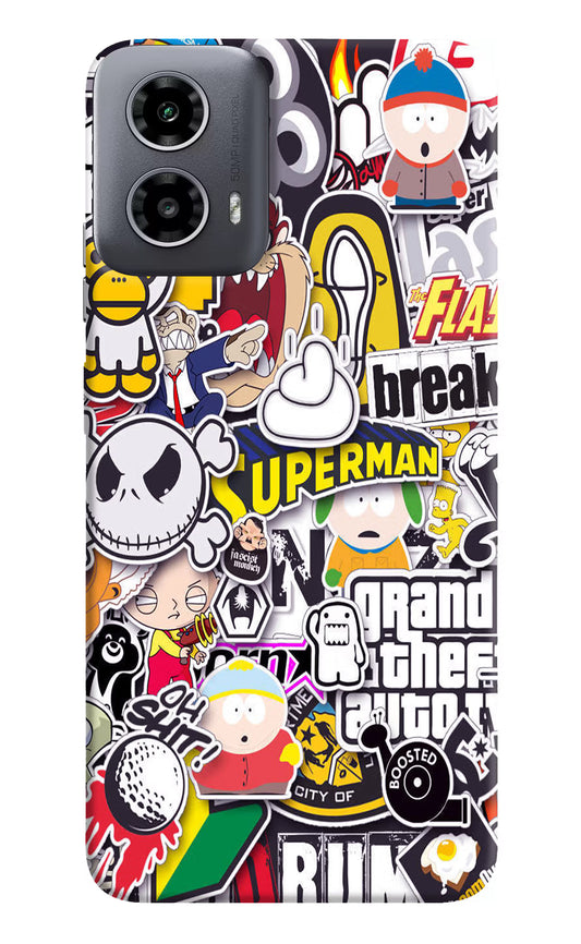 Sticker Bomb Moto G34 5G Hard Case Back Cover by Casekaro