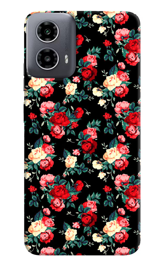 Rose Pattern Moto G34 5G Hard Case Back Cover by Casekaro