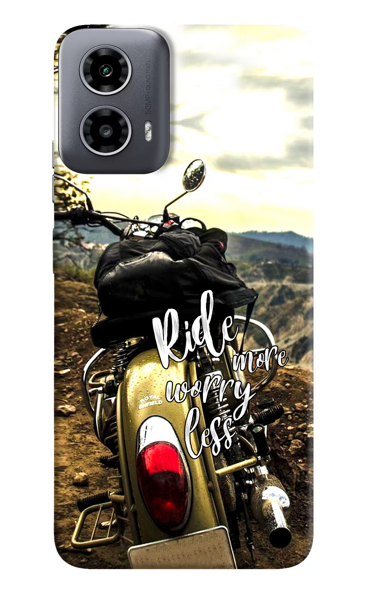 Ride More Worry Less Moto G34 5G Hard Case Back Cover by Casekaro