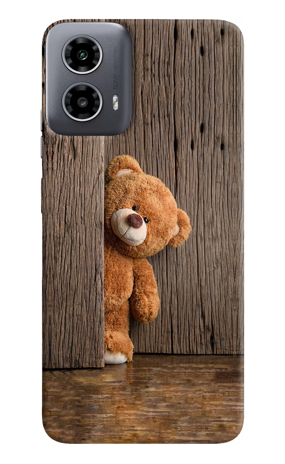 Teddy Wooden Moto G34 5G Hard Case Back Cover by Casekaro