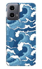 Blue Waves Moto G34 5G Hard Case Back Cover by Casekaro