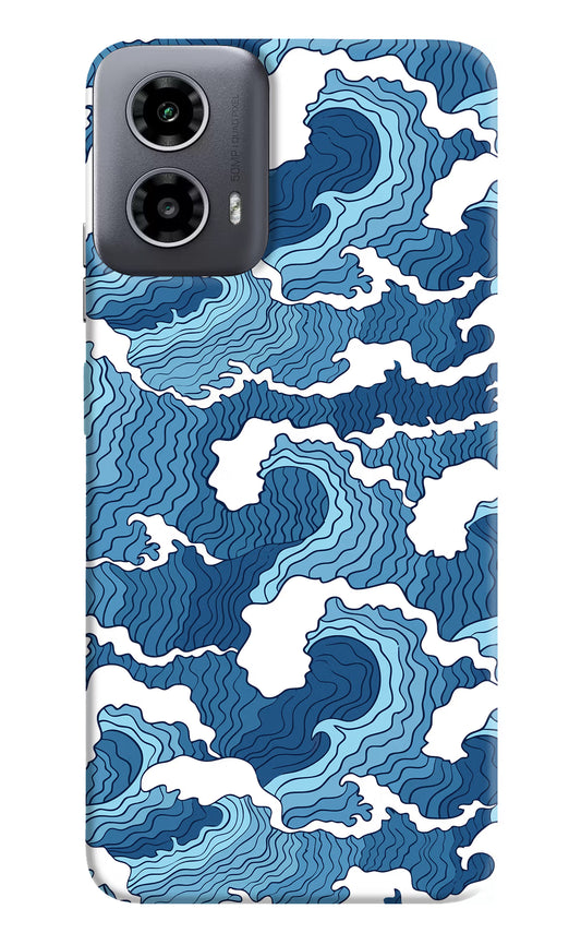 Blue Waves Moto G34 5G Hard Case Back Cover by Casekaro