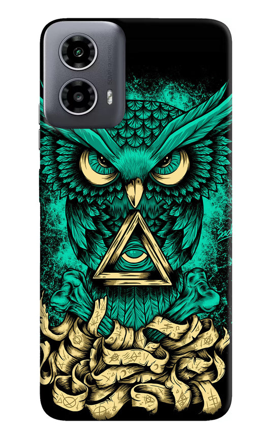 Green Owl Moto G34 5G Hard Case Back Cover by Casekaro