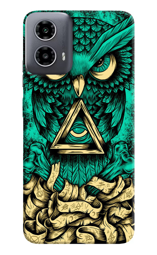 Green Owl Moto G34 5G Hard Case Back Cover by Casekaro