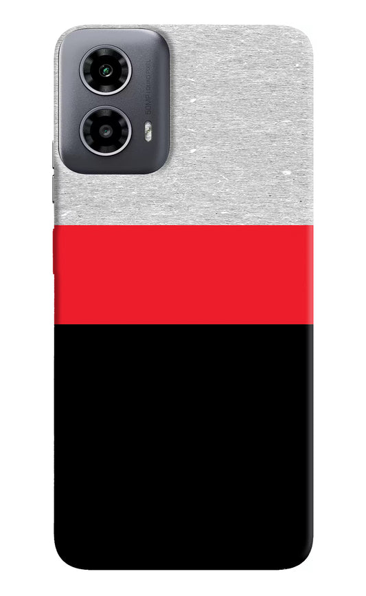 Tri Color Pattern Moto G34 5G Hard Case Back Cover by Casekaro