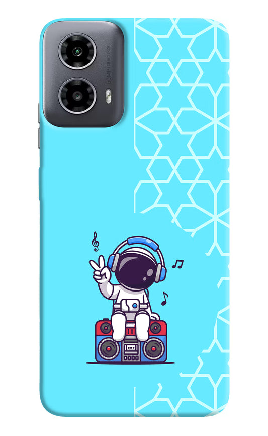Cute Astronaut Chilling Moto G34 5G Hard Case Back Cover by Casekaro