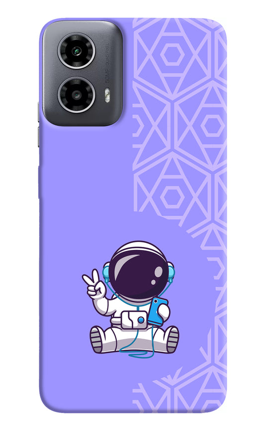 Cute Astronaut Chilling Moto G34 5G Back Cover