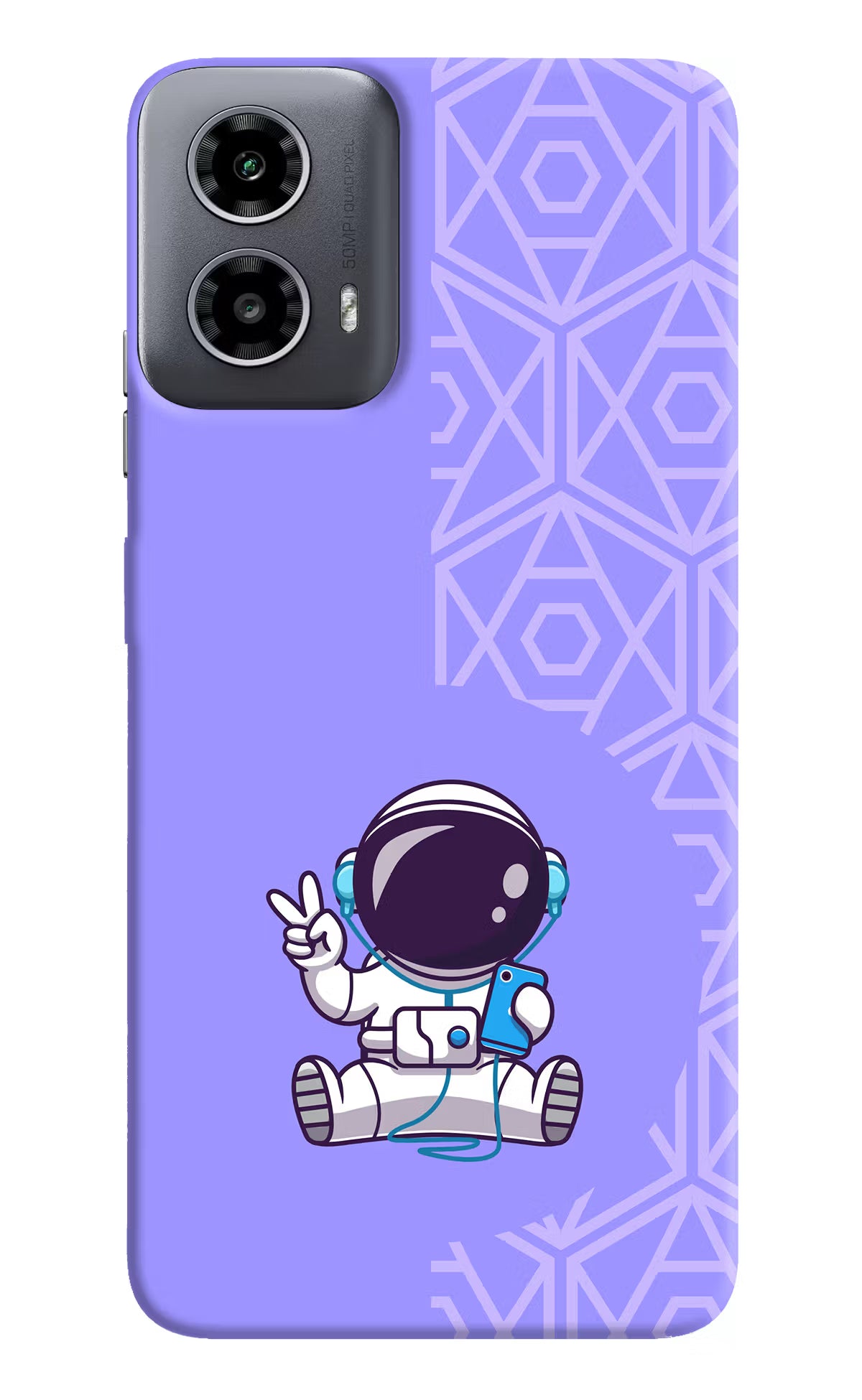 Cute Astronaut Chilling Moto G34 5G Hard Case Back Cover by Casekaro
