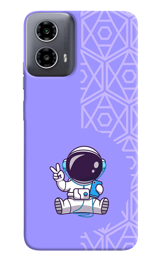 Cute Astronaut Chilling Moto G34 5G Hard Case Back Cover by Casekaro