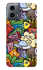 Veggie Doodle Moto G34 5G Hard Case Back Cover by Casekaro