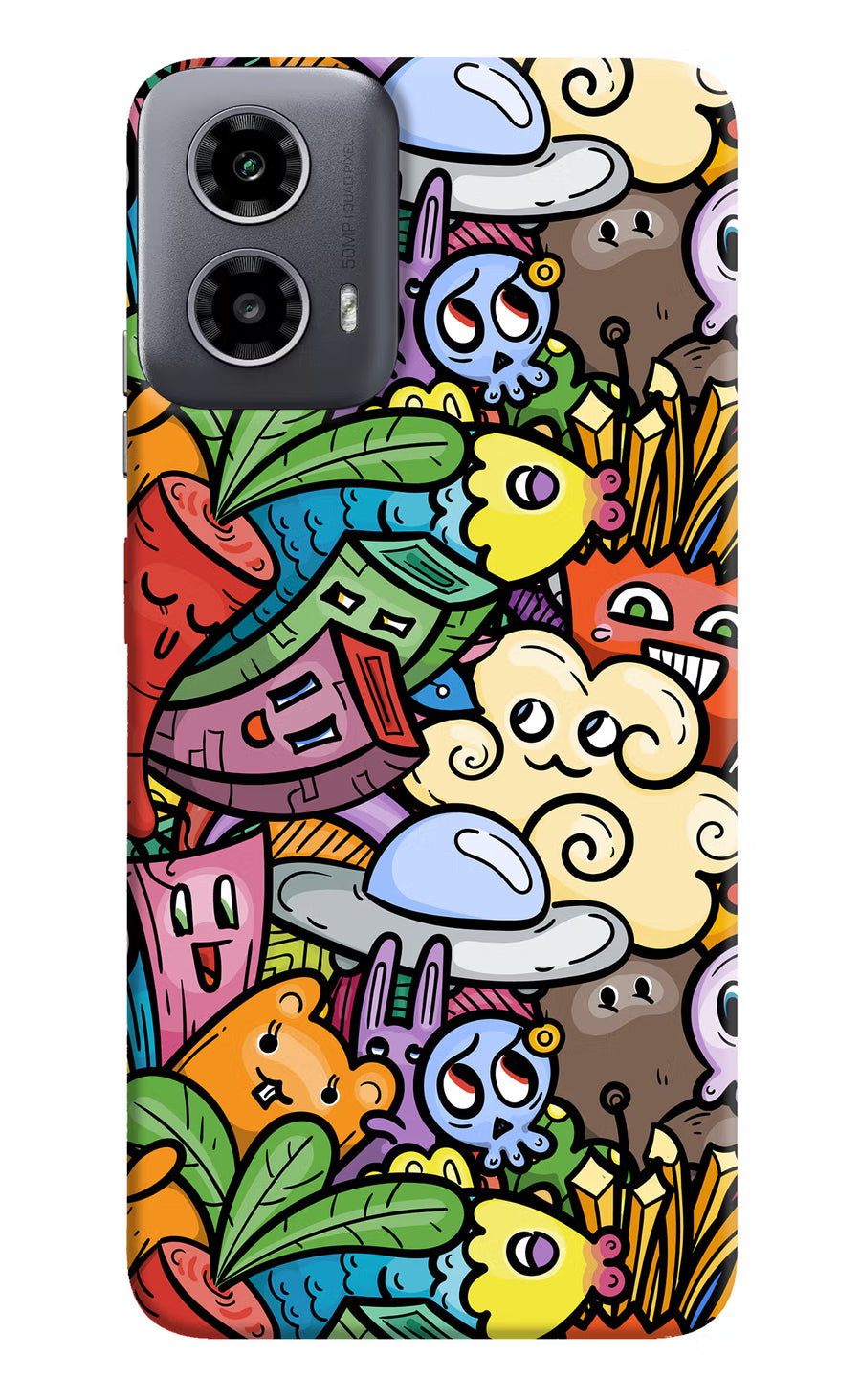 Veggie Doodle Moto G34 5G Back Cover, Hard case