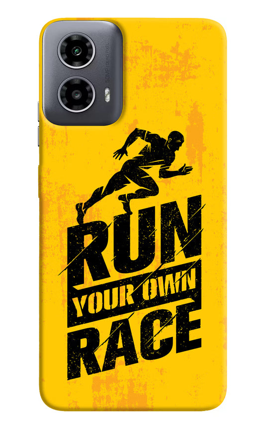 Run Your Own Race Moto G34 5G Hard Case Back Cover by Casekaro