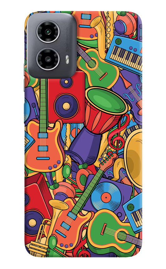 Music Instrument Doodle Moto G34 5G Hard Case Back Cover by Casekaro