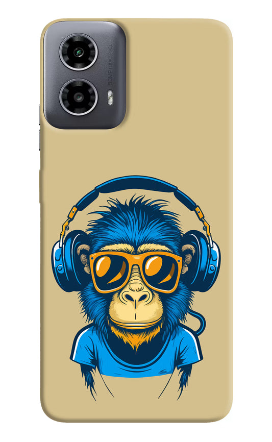 Monkey Headphone Moto G34 5G Hard Case Back Cover by Casekaro